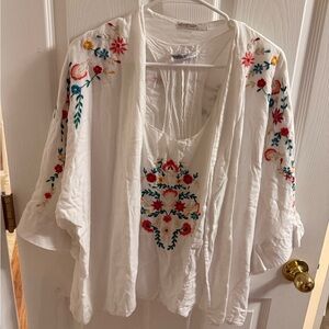 Stradivarius Embroidered Long sleeve and T-Shirt, 2 peaces.Size S-M.